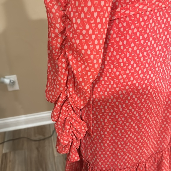 NWOT All Saints Geometric Ruffle Mini Wrap Dress - Picture 4 of 5